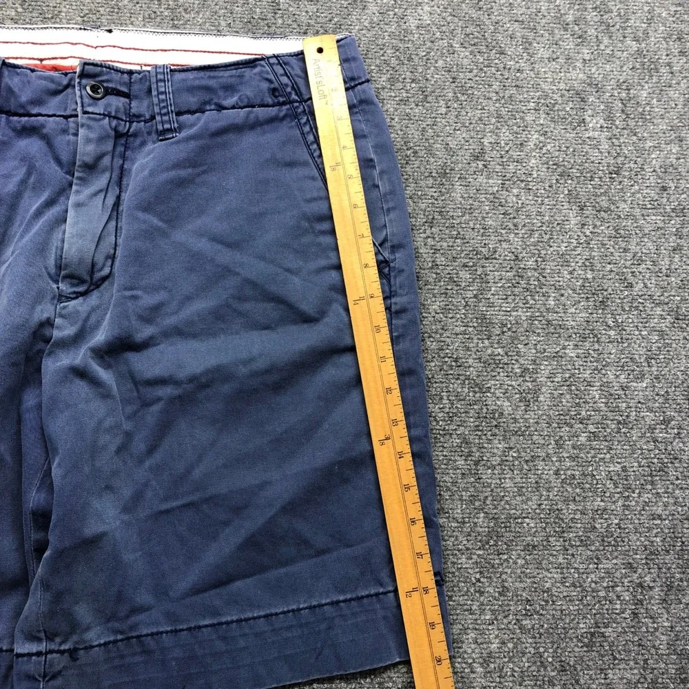 Polo Ralph Lauren Mens Navy Blue Chino Shorts Size 33 Flat Front Cotton Twill